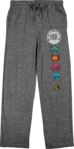 My Hero Academia Character Heads Men's Graphite Heather Sleep Pajama Pants