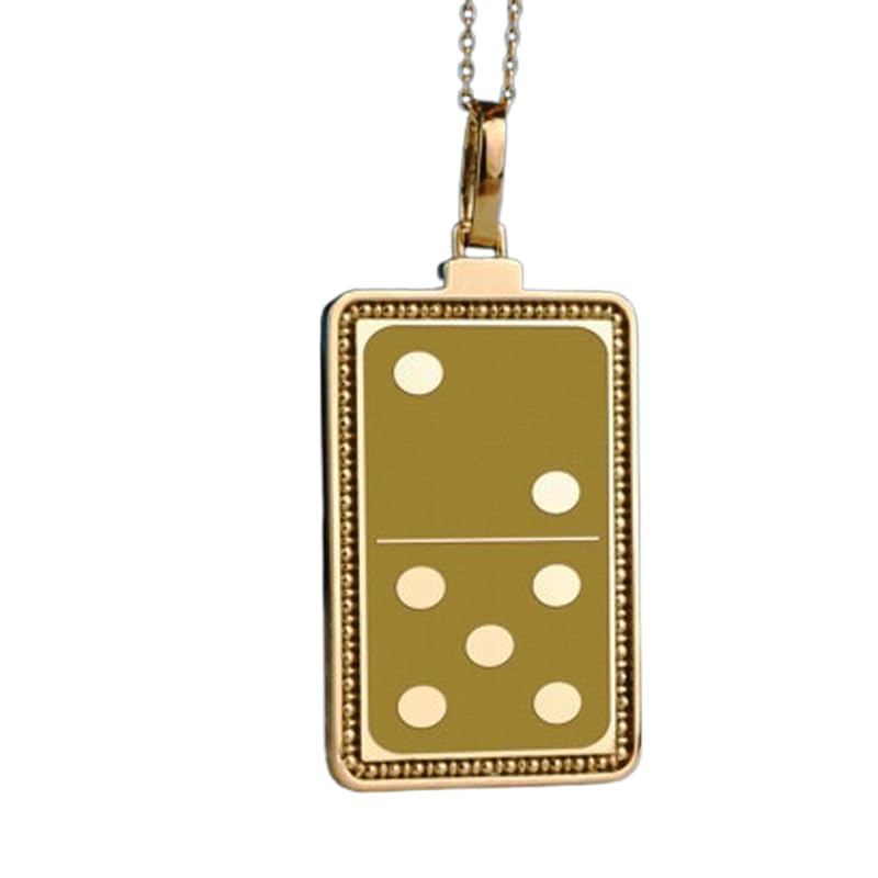 Collier pendentif argent plaqué or domino pour look quotidien