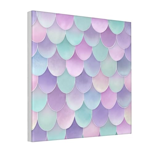 Lienzo decorativo de 30x30 cm con diseño de cola de pez para pared de salón