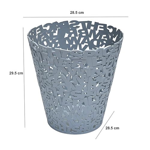 Image of Nilkamal Round Garbage Dustbin|Ideal For Bathroom, Kitchen, Office, Bedroom|Set Includes 1 Dustbin | Size - 11.5 Ltr | Grey