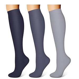 3 Pairs Compression Socks for Women & Men 15-20 mmHg,Best Support for Nurses Running Hiking