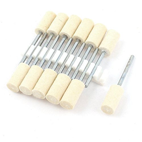Aexit 12 Pcs Abrasives 2mm Dia Drill Hole 8x16mm Cylindrical Head Polishing Buffing Felt bo-bs Model:21as584qo200