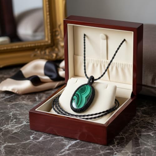 Pendentif malachite naturelle ovale LK_S_GP_0440 : l'idée cadeau idéale - 4