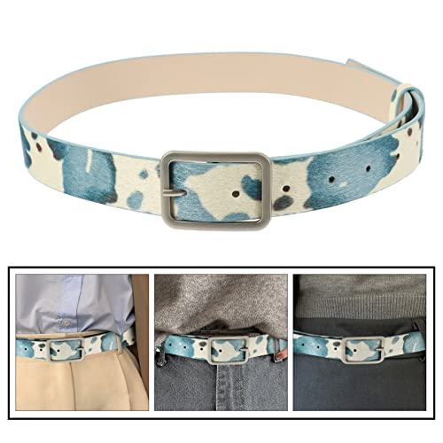 Cow Print Western Belt - Adjustable Genuine Leather Waist Belt for Jeans and Casual Wear3