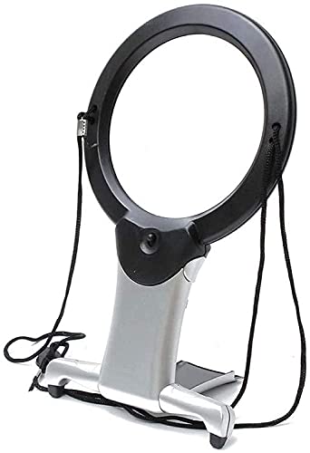 Loupe de lecture avec lumière LED et support pliable de bureau 2,5x 5x