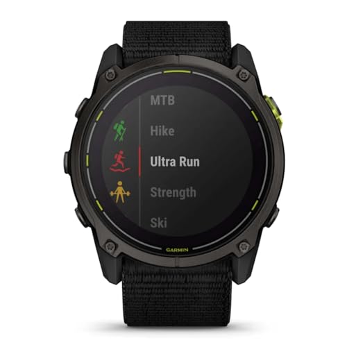 Garmin Enduro 3 Solar GPS-Smartwatch mit Saphir-Linse, Titan-Lünette und UltraFit-Nylonband, 51 mm