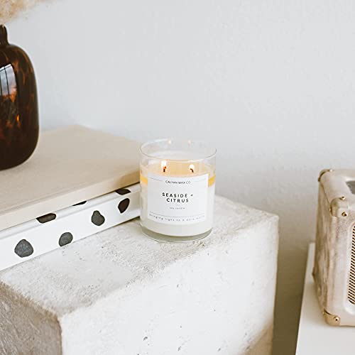Calyan Wax Scented Candle Seaside & Citrus Candle For The Home Scented With Mandarin & Verbena, Soy Wax Aromatherapy Candle In Glass Jar With 37 Hour Burn Time, Non Toxic Scented Candles Gifts #TOP2