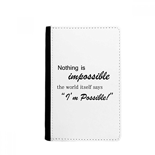 DIYthinker Impossible Possible Quote Passport Holder Notecase Burse Wallet Cover Card Purse