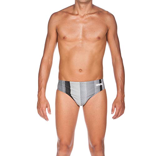 Arena Blended Stripe MaxLife Brief Swimsuit, Black, 22