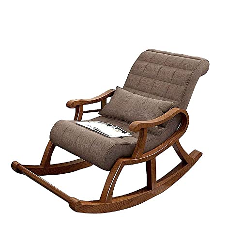 Image of Sheesham Wooden Rocking Chair for Adults, Living Room Bedroom Relaxing Chair (Brown)