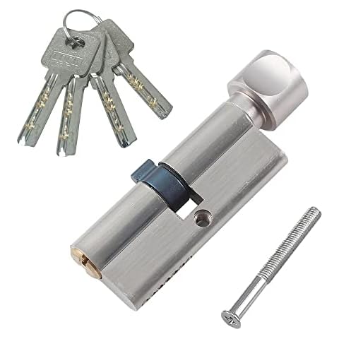 35T/35 Thumb Turn Euro Cylinder Lock (70mm), Euro Door Barrel Lock with 4 Keys, Anti-Drill and Anti-Pick Barrel Profile Lock for Wooden, UPVC and Composite Doors Cover