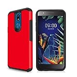 Tommulti Phone Case for Straight Talk LG Solo L423DL / LG Xpression Plus 2 / LG K40 / LG K12 Plus/LG Harmony 3, Hybrid Shockproof Slim Hard Cover Protective Case (Red)
