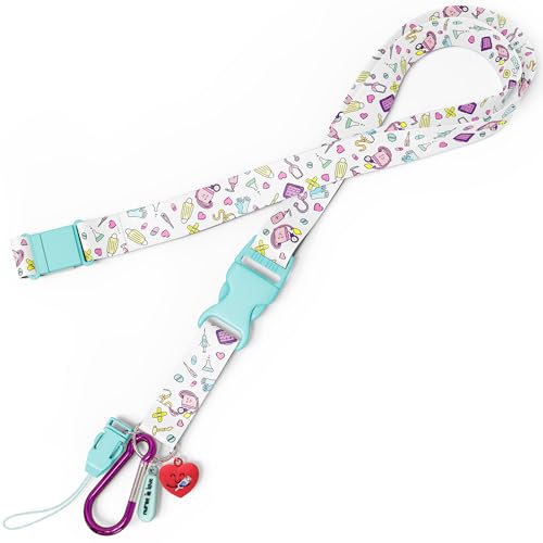 Nurse is Love Cordão Enfermeira Personalizado - Suporte para Chaves e Tesouras com Clip de Fixação e Mosquetão Ideal para Porta Cartões de Identificação | Presentes Originais, Acessórios de Enfermagem