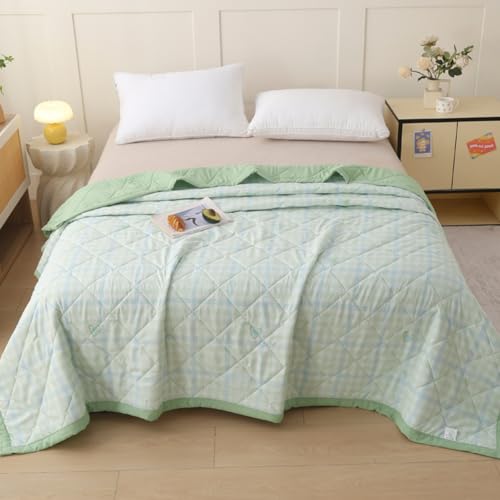 Highdi Bedding Edredón Acolchado, 2.5 TOG Microfibra Bedding Ligero Edredón Color Liso Edredon Cama, Manta de Cama para Sala de Estar, Dormitorio, Estudio (Corazón Verde,200x230cm)