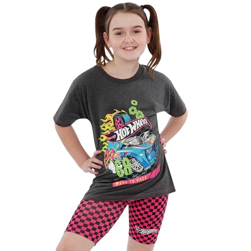 Image of Hot Wheels Shirt And Shorts | Girls Summer Outfits | Race Cars Girls Tshirts and Short Sets
