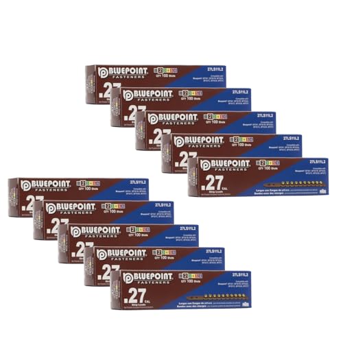 BLUEPOINT .27 Caliber BROWN Strip Powder Loads for Power Actuated Fastening System (1000 Count). Item# 27LS11L2. Ideal for reliable fastening applications. 10-Pack SAVE $30
