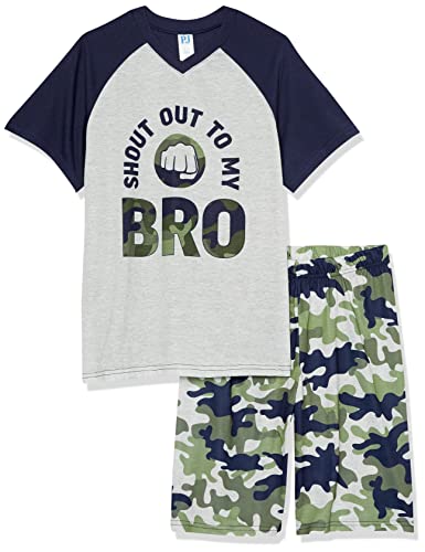 The Children's Place Boys' Short Sleeve Top and Shorts 2 Piece Pajama Sets