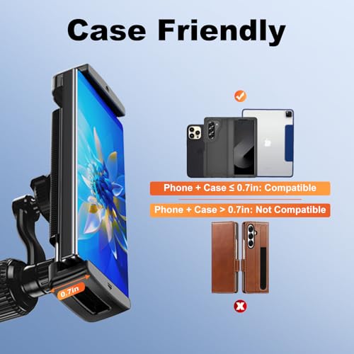 Z Fold Car Mount - No Block Vent & Grip Firmly for Galaxy Z Fold 4, iPad Mini, iPhone 15 Pro Max & More