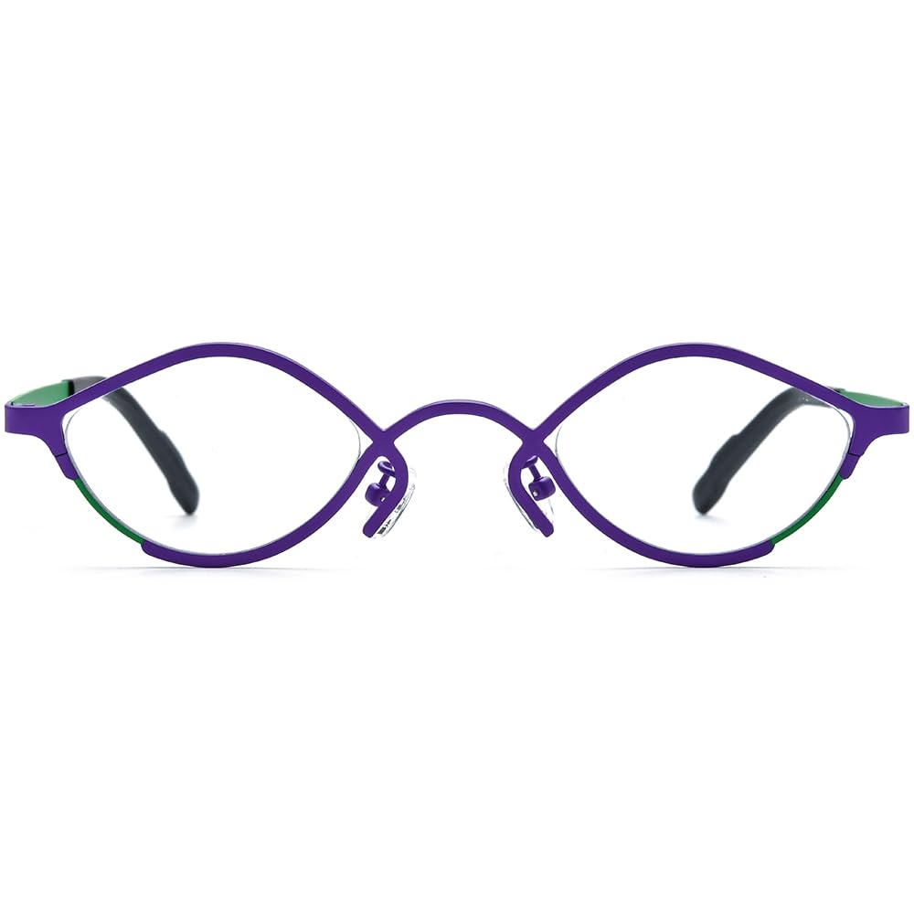 FONEX Colorful Pure Titanium Glasses Frame Women Retro Round Eyeglasses