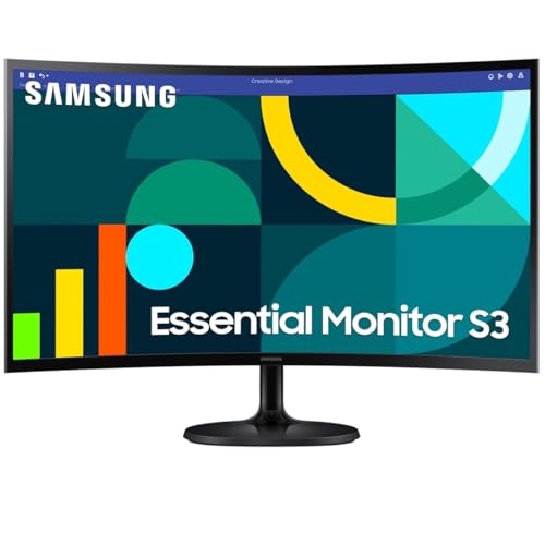 Samsung Essential S3 S36GD   Monitor curvado de 27 pulgadas | Pantalla VA Full HD | Actualización de 100 Hz | Respuesta de 4 ms | Relación de contraste 3000:1 | Negro