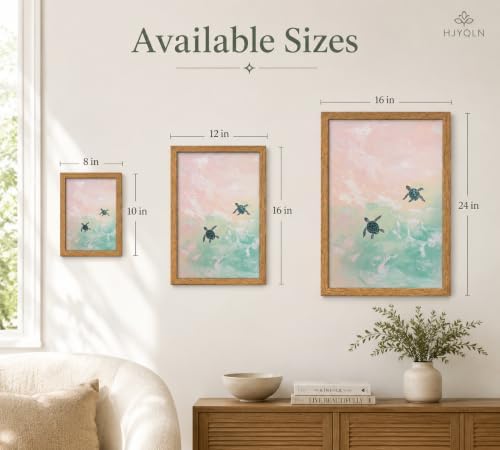 Framed Coastal Turtle Wall Art,Ocean Animal Picture,Summer Wall Decor — view 4