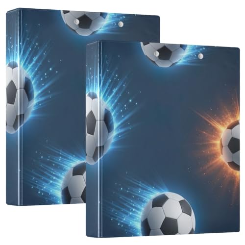 Classeur 3 anneaux football bleu idéal pour organiser vos cours à l'école ou à l'université