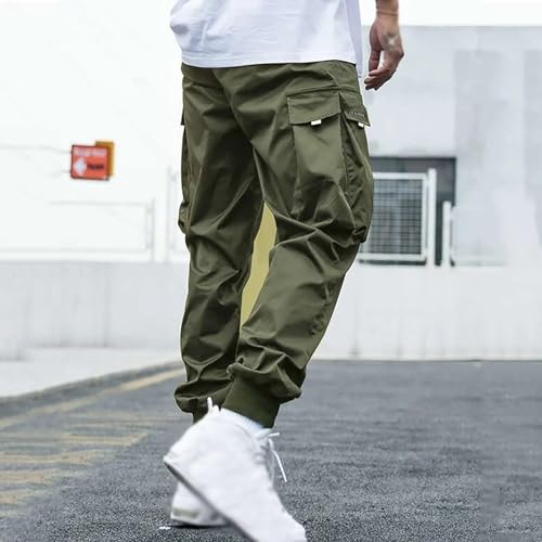 Mens Fashion Cargo Pants Relaxed Fit Drawstring Pants Cinch Bottom Joggers Spring Summer Lightweight Trousers for Men2