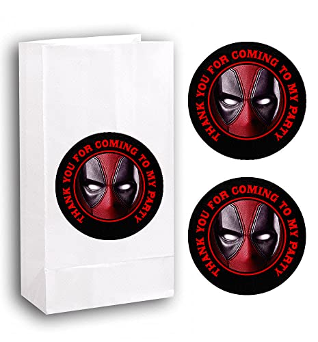 12 Red Ninja Birthday Party Favor BAGS with Stickers #1