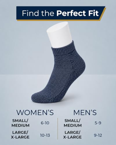 Image of Pembrook Ankle Diabetic Socks for Women & Men | 6 Pairs | Wide Non Binding Socks Quarter Length | Edema Neuropathy Socks