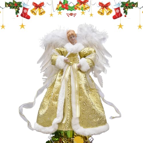 ZHUMCCY para El Árbol De Navidad | Ángel Iluminado | De Ángel De Navidad para Árbol - para Boda Año Nuevo Fiestas Hogar Oficina Escritorio Jardín Patio Exterior Interior