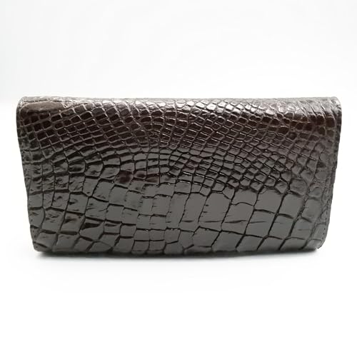 New Brown Alligator Leather Belly Skin Women Tri-fold Clutch Wallet Purse.4