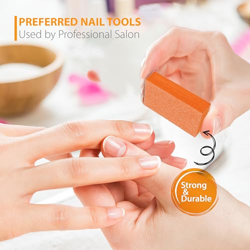 Mini bloque pulidor de uñas naranja de doble cara para un limado uniforme 4