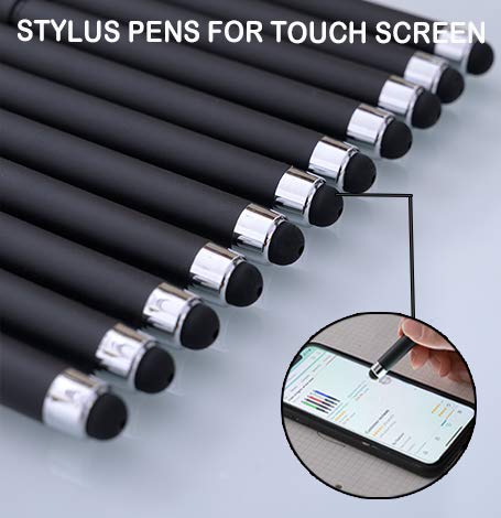 Misibao 0.7Mm Black Ink Gel Ink Rollerball Pens 2 In 1 Medium Point Pens With Stylus Work Pen Smooth Writing For Office Black Gel Pen (Dark Grey-18Pack) #TOP3