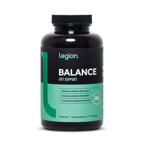 LEGION Balance Gut Support Supplements - High Absorption Gut Health Supplements for Women & Men - Gut Supplements for GI Support & Abdominal Bloating - Supplements for a Healthy Gut - 30 Servings