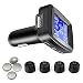 TPMS Tire Pressure Monitoring System with USB socket in monitor, Cigarette Lighter Plug Universal Wireless Car Alarm System LCD Display with 4 External Sensors (Cigarette Lighter Power_External TPMS)