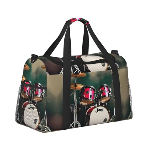 Jazz drum print Weekender Overnight Carry On Bag Gym Luggage Bag Duffel Bag for Travel Women3