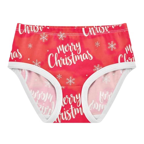 White Snowflakes Red Girl Panties Cute Toddler Underwear Floral Cotton Cartoon Briefs Underpants 2t