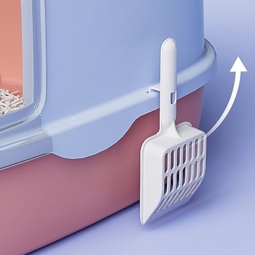 Arenero para gatos grande con puerta frontal y tapa anti-salpicaduras miniatura 4