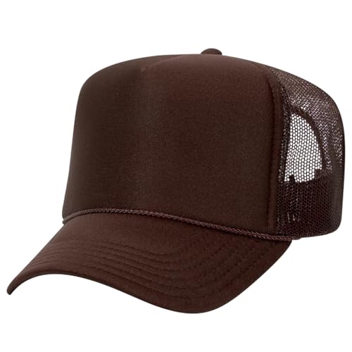 Image of OTTO Polyester Foam Front 5 Panel High Crown Mesh Back Trucker Hats in 97, Bulk, Wholesale