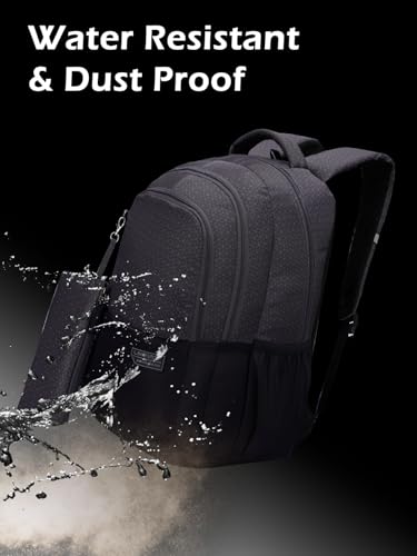 Image of Lavie Sport Akron 35L Black-Grey Backpack | Fits Upto 15 Inch Laptop | Organizer & Bottle Holder |Rain Cover |Pencil Pouch | Gift for Men, Women, Boys, Girls | Laptop Sleeve for School & College