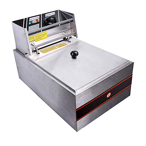 WeChef Commercial Single Tanks Electric Countertop Large Deep Fryer with Basket Restaurant Home Kitchen 2500W 12L - Thumbnail 3