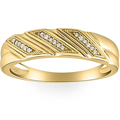 P3 POMPEII3 Pompeii 1/5ct Mens Diamond Ring 10K Yellow Gold