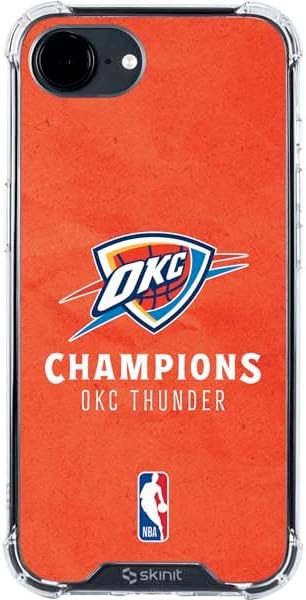 Skinit Clear Phone Case Compatible with iPhone 16e - Officially Licensed 2025 NBA Champions Oklahoma City Thunder Design