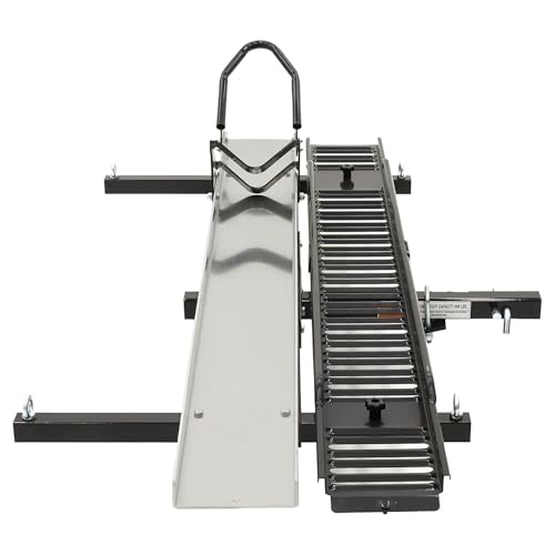 Black Widow Motorcycle Hitch Carrier Heavy Duty Steel and Aluminum Extra Long 6FT Loading Ramp 600 lb. Capacity Anti-Rattle Included Fits 2' Receiver
