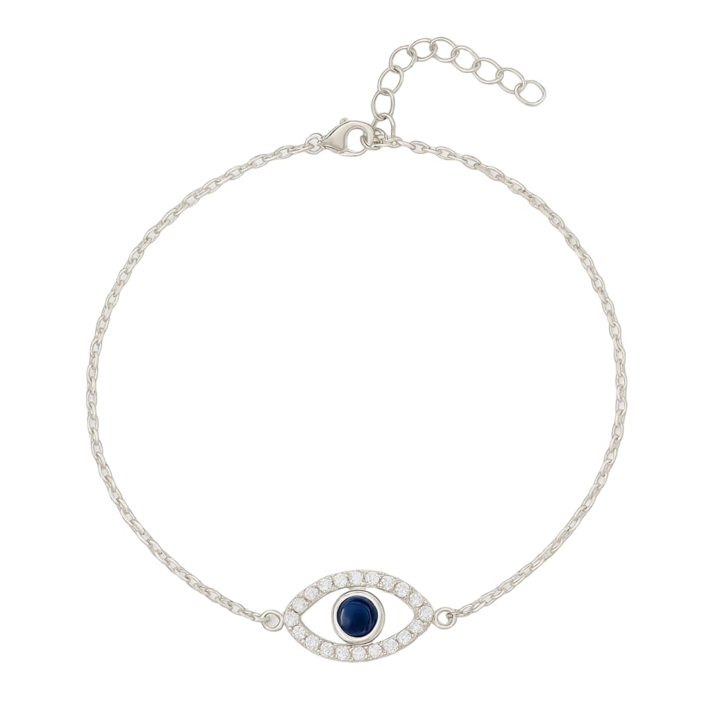 925 Silver Evil Eye Anklet for Women | Pure Silver Payal for Women Original | Nazar Anklet for Girls | Chandi Ki Payal Original (Single)-image-32