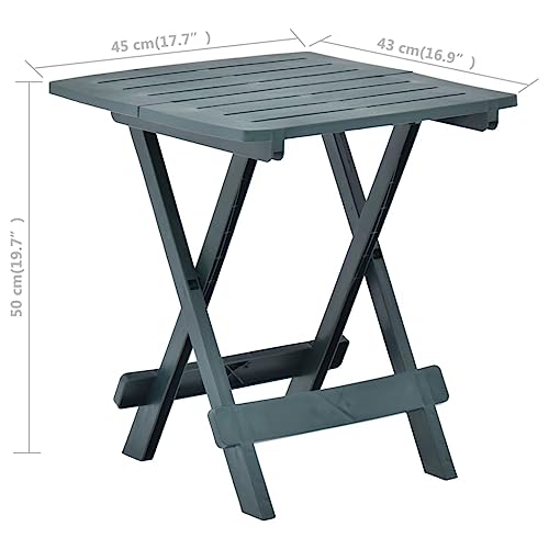 vidaXL Durable Green Folding Garden Table - Image 2