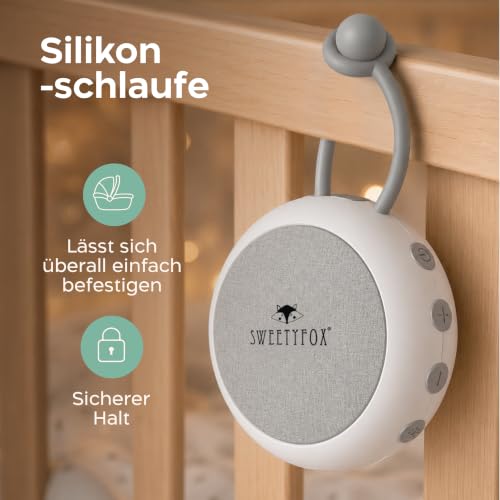 Sweety Fox White Noise Machine, Einschlafhilfe Kinder, Nachtlicht, Weiß – Ansicht 5