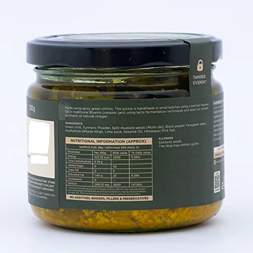 Image of Two Brothers Organic Farms Spicy Green Chilly Pickle (300GM)