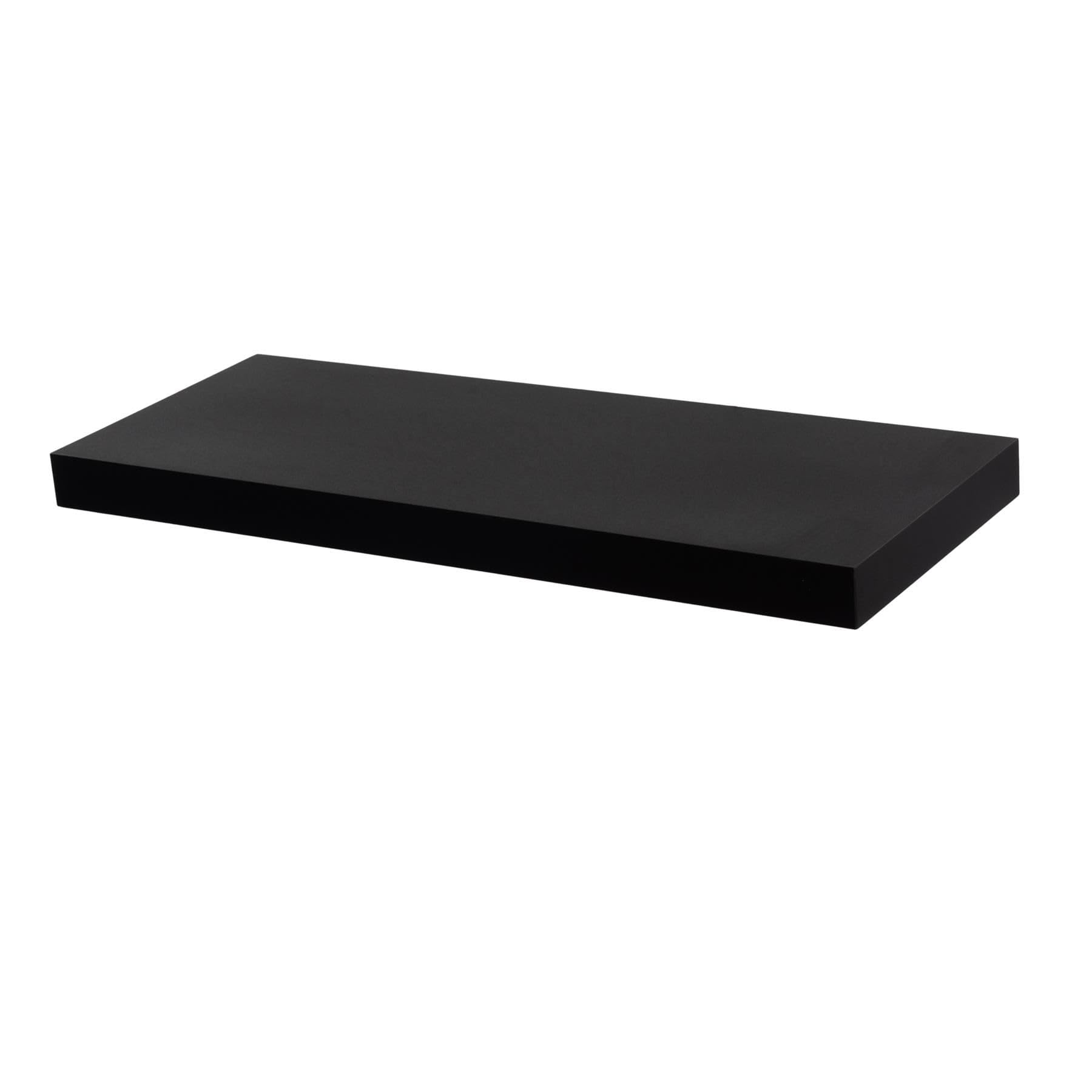 Harbour Housewares Modern Floating Wall Shelf - 60cm - Black - Photo Gallery Bookshelf Wall Shelves for Living Room Display, Bedroom, Office Storage