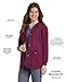 Landau Essentials Relaxed Fit 4-Pocket Snap-Front Scrub Jacket for Women 7525 Wine